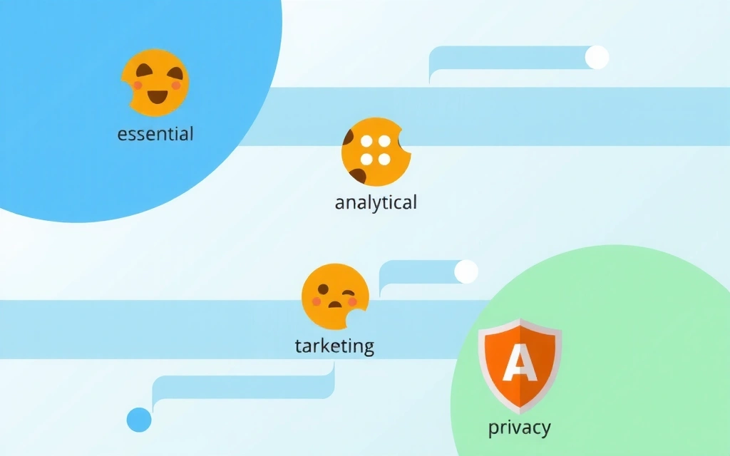 Abstract illustration of data flow and privacy symbols