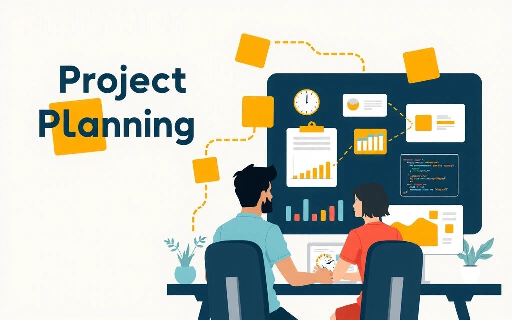 Abstract concept of project planning and collaboration